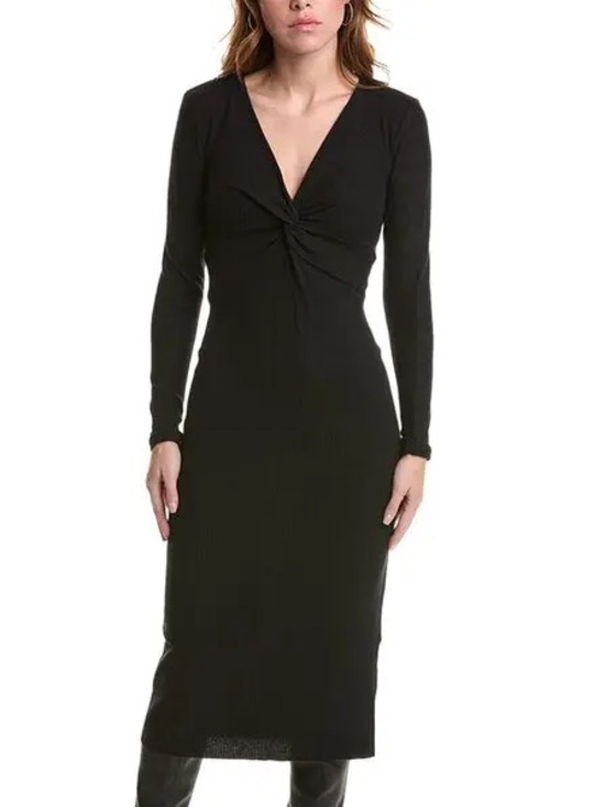 Nation LTD Dresses & Skirts - NATION LTD Phaedra Twisted Midi Dress in Black